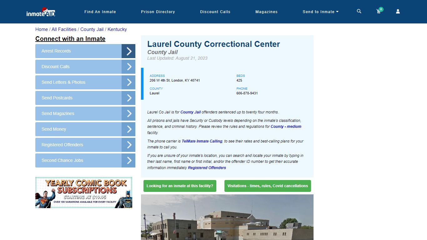 Laurel County Correctional Center - Inmate Locator - London, KY